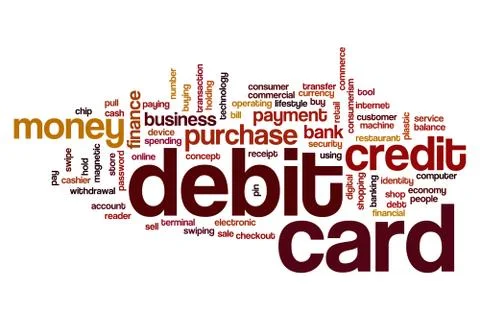 Debit card word cloud concept Stock Illustration