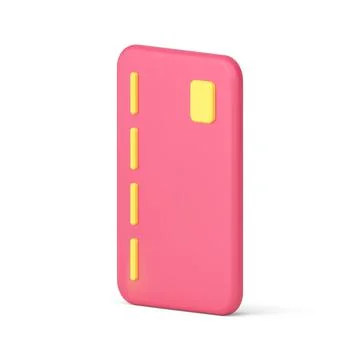 Debit credit card pink e money currency cashless payment banking customer ide Stock Illustration