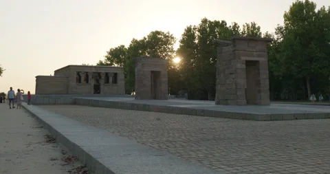 Debod Temple in Madrid 3 Video stock 204017509