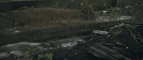 Debris in an abandoned building anamorphic Stock Footage 297633284