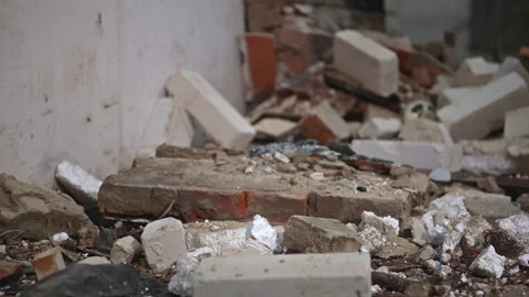 Debris and Rubble resulting from the massive Building Collapse, creating a 動画素材 314571829