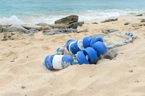 Debris on beach Stock Photos