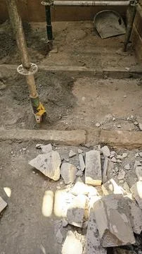 Debris on Construction Site Ground Stock Photos