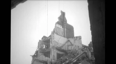 Debris of destroyed building Stock Footage 37490163