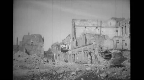 Debris of destroyed building Stock Footage 39933390