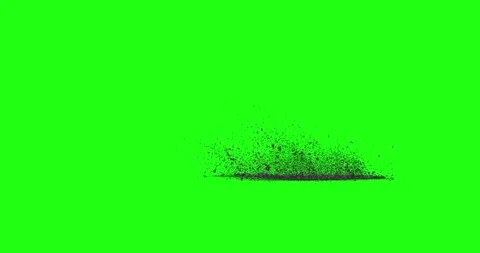 Debris Exploding Wide Angle on Green Screen Background from Left Side 60FPS 스톡 동영상 148347823