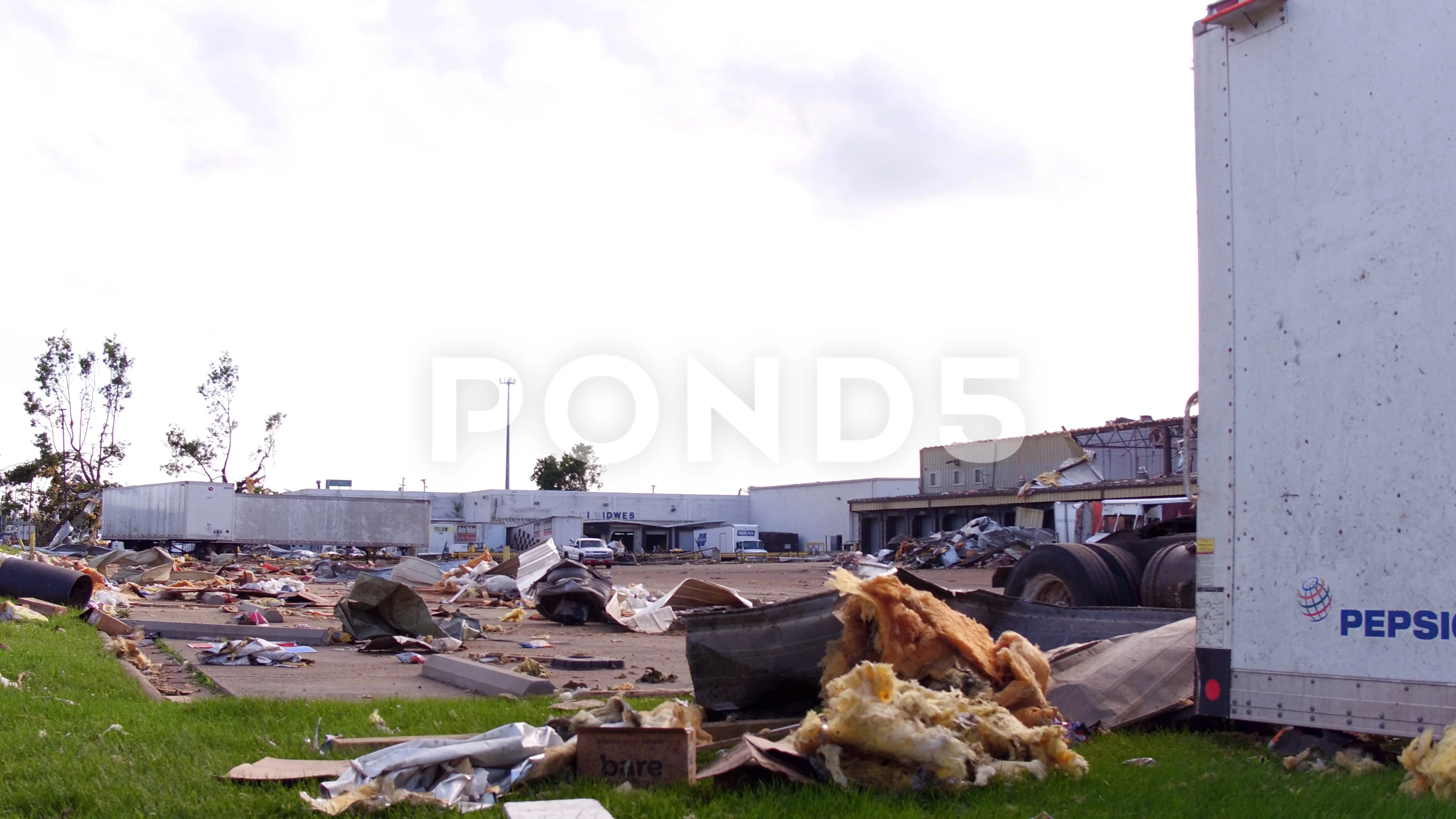 Debris On Frito Lay Property After Torna... | Stock Video | Pond5