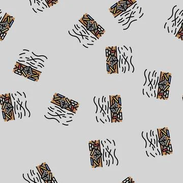 Debris from hurricane hurricane disaster vector seamless pattern Illustrazione stock
