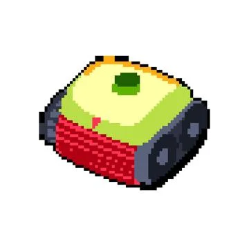Debris pool cleaning robot pixel art vector illustration Stock Illustration