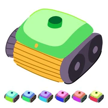 Debris pool cleaning robot vector cartoon graphic Stock Illustration
