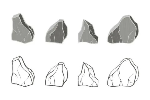 Debris stone set. Illustrazione stock