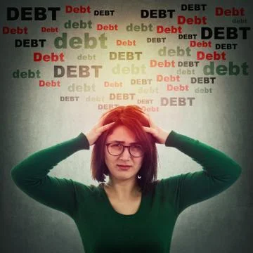 Debt and financial problems 스톡 사진