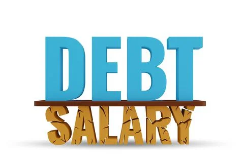 Debt and loan concept as a proportion of salary 스톡 일러스트