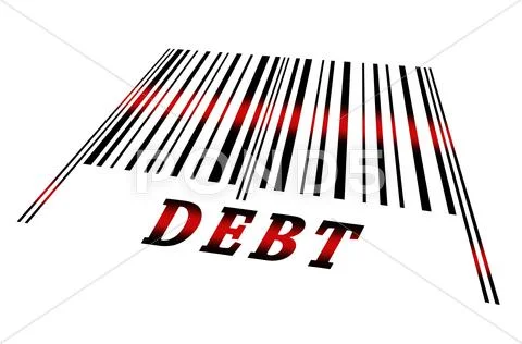 Debt on barcode Stock Illustration
