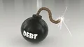Debt bomb cartoon toon fuse burning lit timer sparks sphere ball loop 4k 4k or 4k+ Resolution