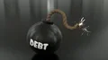 Debt bomb cartoon toon fuse burning lit timer sparks sphere ball loop 4k 4k or 4k+ Resolution