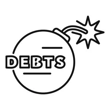 Debt bomb exploding causing financial crisis Stock Illustration