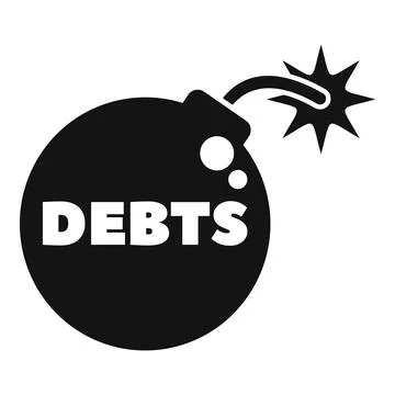 Debt bomb exploding representing financial crisis and bankruptcy イラスト素材