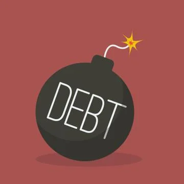 Debt bomb with sparkle Stock Illustration