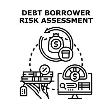 Debt borrower risk assessment vector concept Stock Illustration