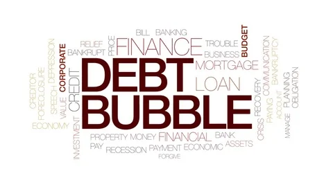 Debt bubble animated word cloud, text design animation. Kinetic typography. Stock Footage 81746056