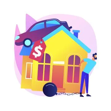 Debt burden abstract concept vector illustration. Illustrazione stock