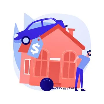 Debt burden abstract concept vector illustration. Illustrazione stock