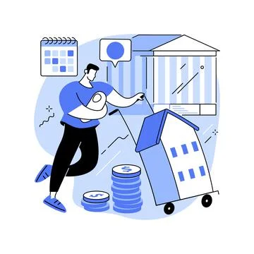 Debt burden abstract concept vector illustration. Illustrazione stock