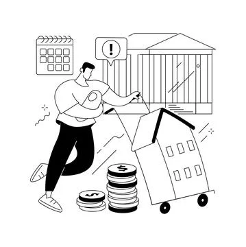 Debt burden abstract concept vector illustration. Illustrazione stock