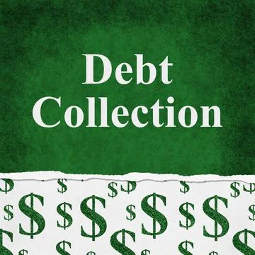 Debt Collection message with green dollar signs Stock Illustration