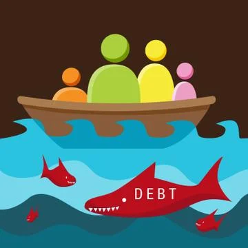 Debt Danger Stock Illustration