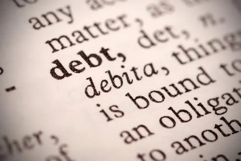 Debt definition Stock Photos