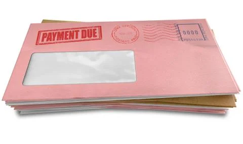 Debt envelope stack Stock Illustration