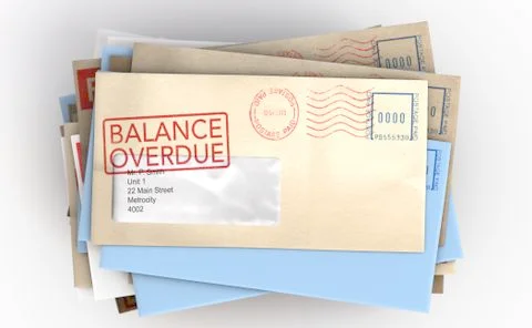 Debt Envelope Stack Stock Illustration