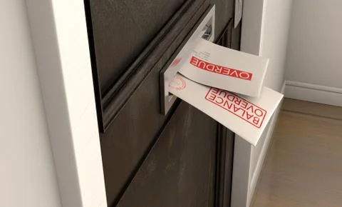 Debt Envelope Stack Mail Slot Stock Illustration