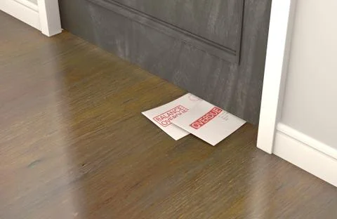 Debt Envelope Stack Under Door Stock Illustration