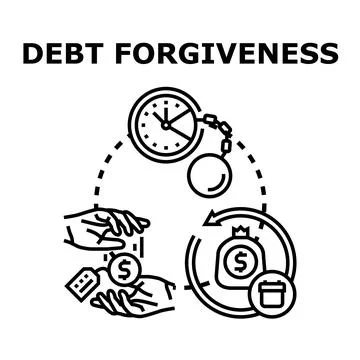 Debt forgiveness concept breaking financial chains Stock Illustration