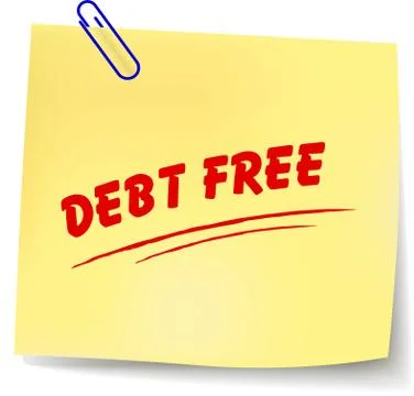 Debt free message 스톡 일러스트
