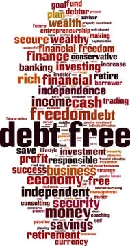 Debt free word cloud Stock Illustration