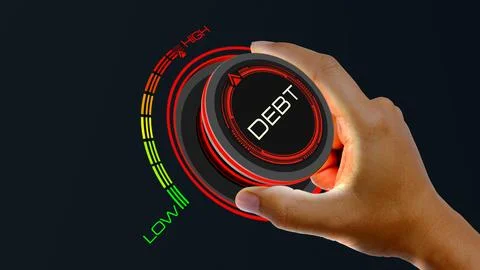 DEBT HIGH Illustrazione stock