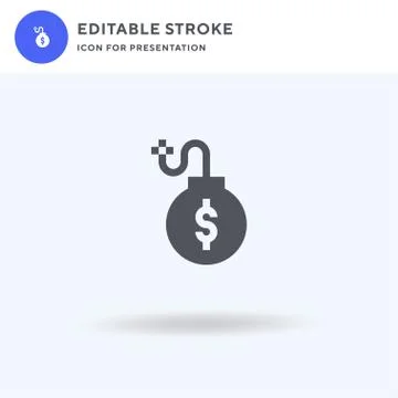 Debt icon vector, filled flat sign, solid pictogram isolated on white, logo Stock Illustration