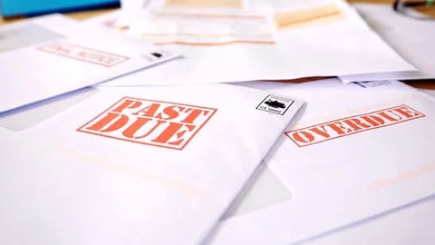 Debt Letters Piling Up with Bills Overdu... | Stock Video | Pond5