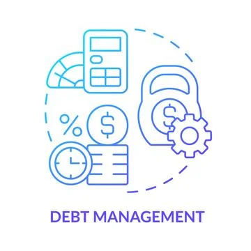 Debt management blue gradient concept icon イラスト素材