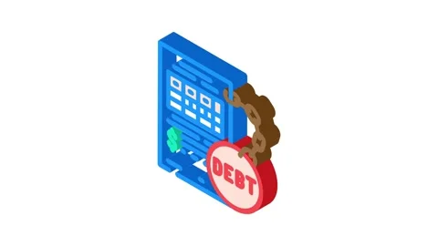 Debt management budget planning isometric icon animation Stock Footage 327278300