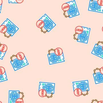 Debt management budget planning vector seamless pattern Stock Illustration