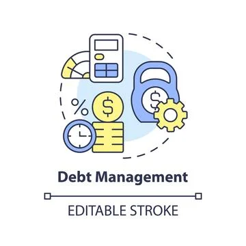 Debt management concept icon Illustrazione stock