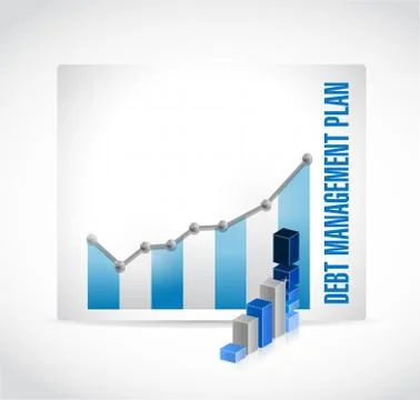 Debt management plan business graph Stock Illustration