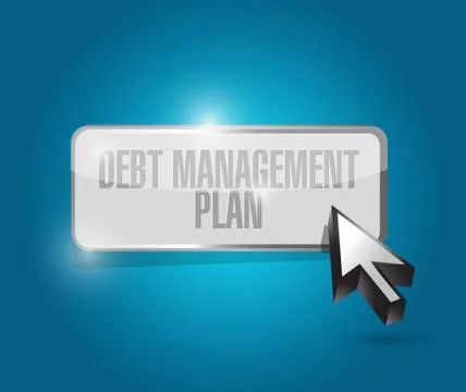 Debt management plan button illustration design 스톡 일러스트