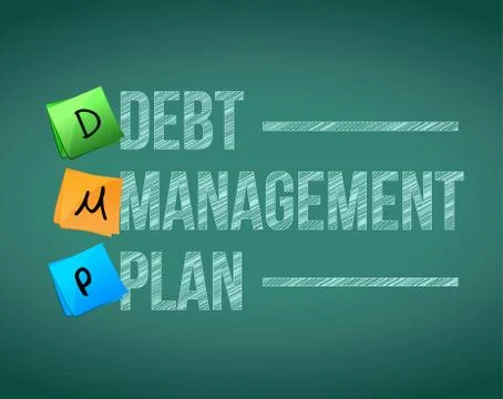 Debt management plan post illustration Stock-Illustration