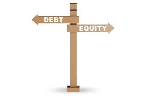 Debt or equity concept as financing options Stock Illustration